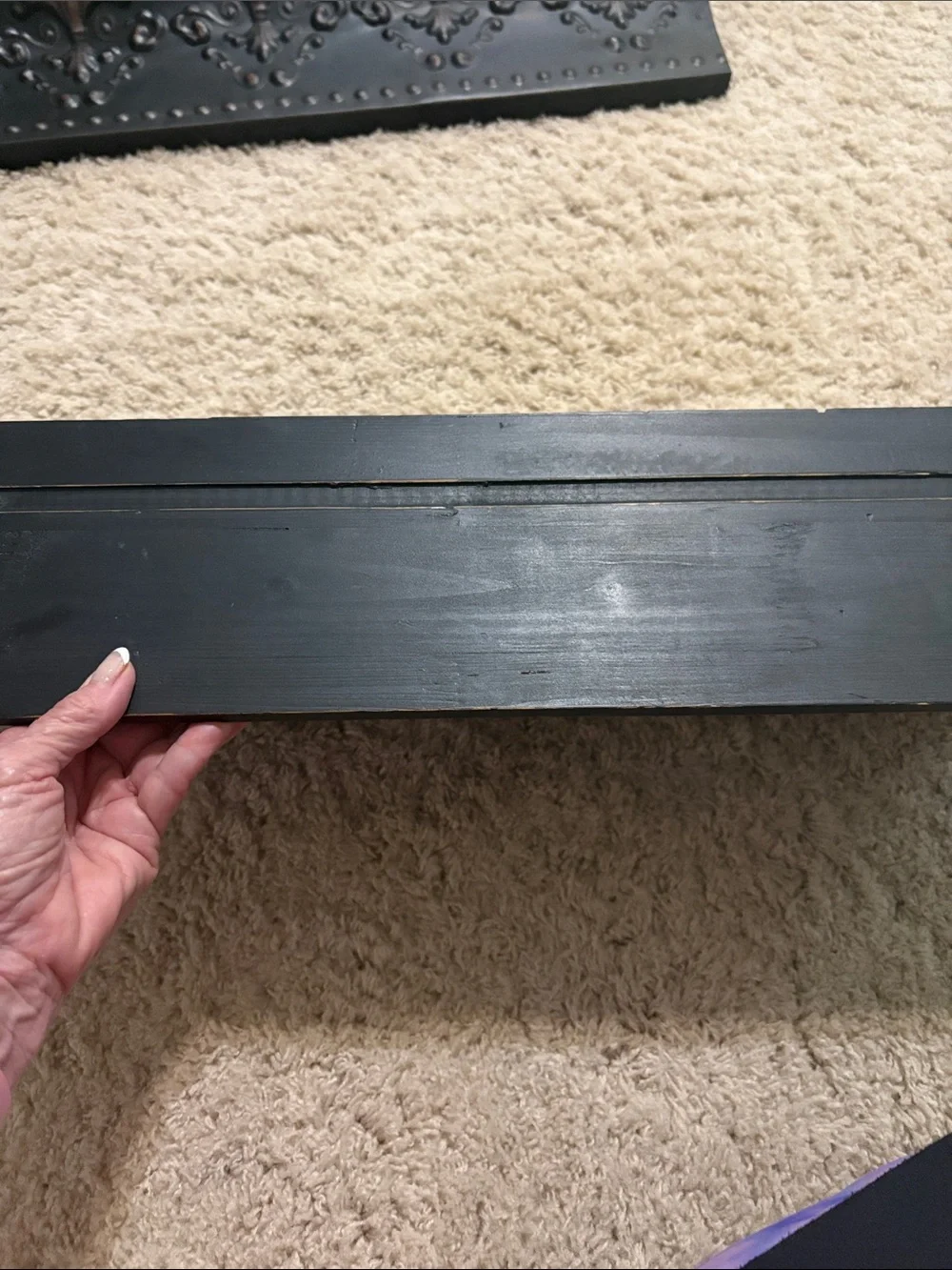 Ornate Bronze Wall Shelf Accent with Antique Detailing